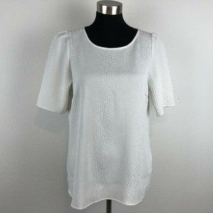 Banana Republic White Snake Skin Blouse Pull-Over